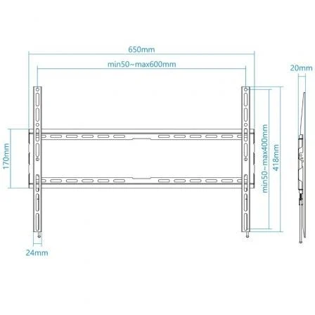 TooQ Soporte de Pared Fijo LP1080F-B para TV de 37-80 pulgadas